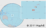 Gray Location Map of the area around 19° 32' 24" S, 176° 52' 30" E