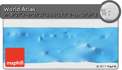 Physical Panoramic Map of the Area around 19° 32' 24" S, 176° 52' 30" E