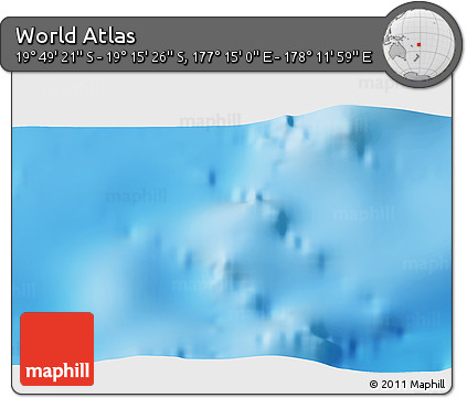 Shaded Relief 3D Map of the Area around 19° 32' 24" S, 177° 43' 29" E