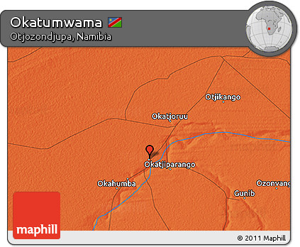 Political 3D Map of Okatumwama