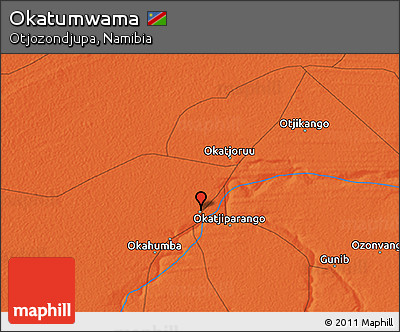 Political 3D Map of Okatumwama