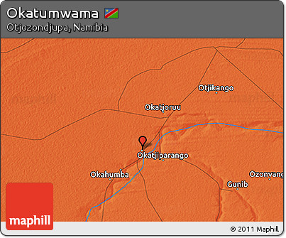 Political 3D Map of Okatumwama