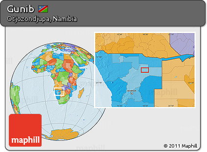 Political Location Map of Gunib