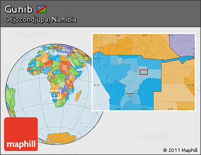 Political Location Map of Gunib