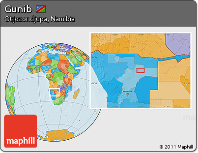 Political Location Map of Gunib
