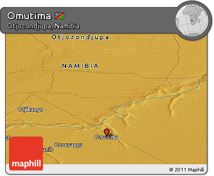 Physical Panoramic Map of Omutima