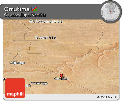 Satellite Panoramic Map of Omutima