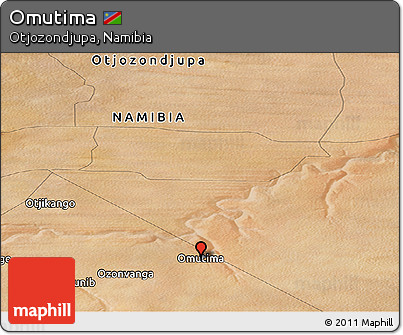 Satellite Panoramic Map of Omutima