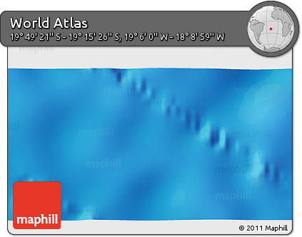 Shaded Relief 3D Map of the Area around 19° 32' 24" S, 18° 37' 30" W