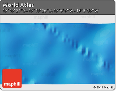 Shaded Relief 3D Map of the Area around 19° 32' 24" S, 18° 37' 30" W