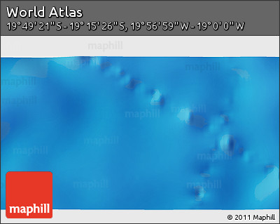 Physical 3D Map of the Area around 19° 32' 24" S, 19° 28' 30" W