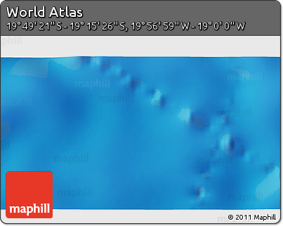 Physical 3D Map of the Area around 19° 32' 24" S, 19° 28' 30" W