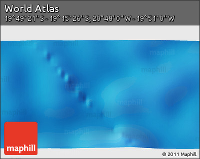 Physical 3D Map of the Area around 19° 32' 24" S, 20° 19' 30" W
