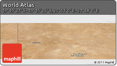 Satellite Panoramic Map of the Area around 19° 32' 24" S, 21° 19' 30" E