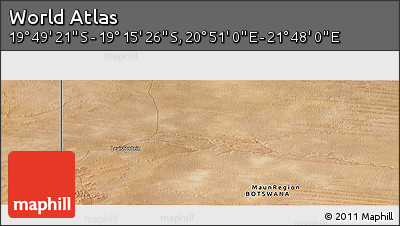 Satellite Panoramic Map of the Area around 19° 32' 24" S, 21° 19' 30" E