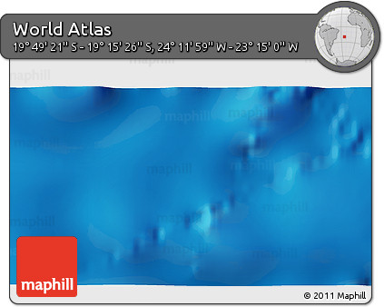 Physical 3D Map of the Area around 19° 32' 24" S, 23° 43' 30" W
