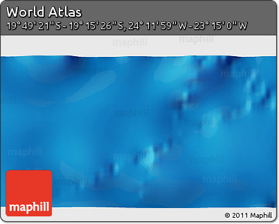 Physical 3D Map of the Area around 19° 32' 24" S, 23° 43' 30" W