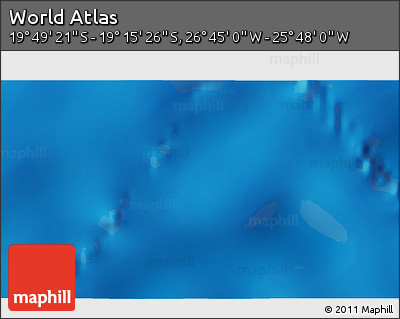 Physical 3D Map of the Area around 19° 32' 24" S, 26° 16' 29" W