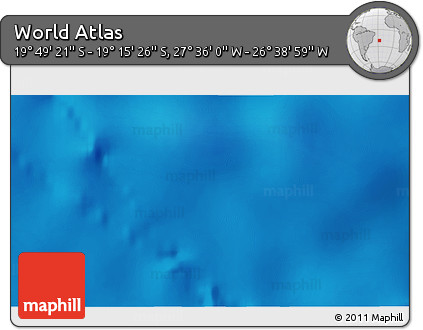 Physical 3D Map of the Area around 19° 32' 24" S, 27° 7' 30" W