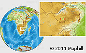 Physical Location Map of the area around 19° 32' 24" S, 28° 7' 30" E