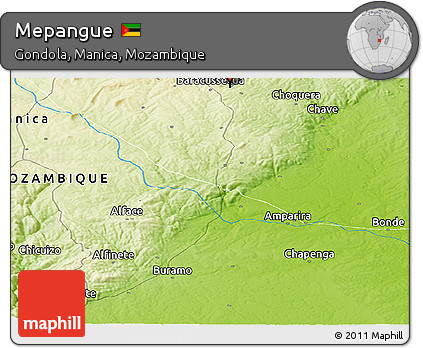 Physical Panoramic Map of Mepangue