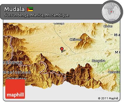 Physical Panoramic Map of Mudala