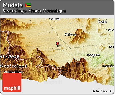 Physical Panoramic Map of Mudala