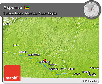 Physical Panoramic Map of Aspense