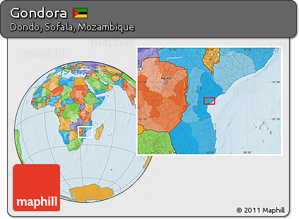 Political Location Map of Gondora