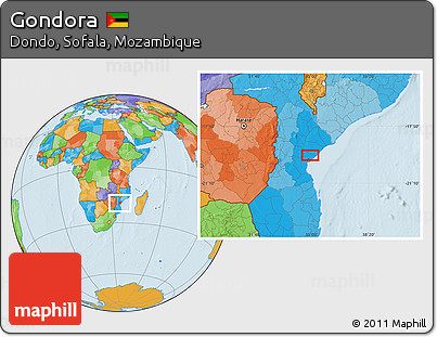 Political Location Map of Gondora