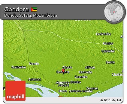 Physical Panoramic Map of Gondora