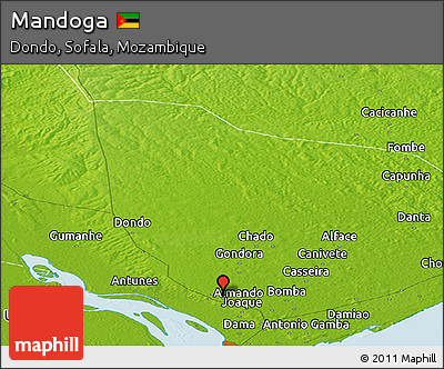 Physical Panoramic Map of Mandoga
