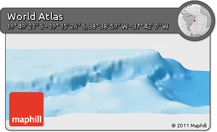 Shaded Relief Panoramic Map of the Area around 19° 32' 24" S, 38° 10' 29" W