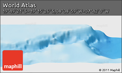 Shaded Relief Panoramic Map of the Area around 19° 32' 24" S, 38° 10' 29" W