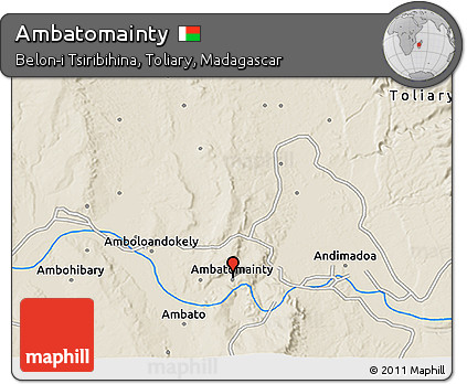 Shaded Relief 3D Map of Ambatomainty