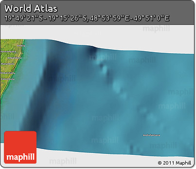 Satellite 3D Map of the Area around 19° 32' 24" S, 49° 22' 30" E