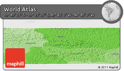 Political Panoramic Map of the Area around 19° 32' 24" S, 49° 13' 30" W