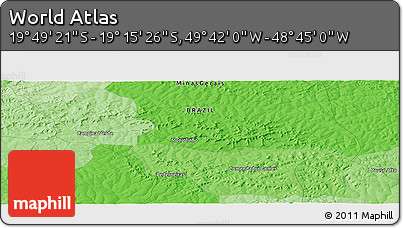 Political Panoramic Map of the Area around 19° 32' 24" S, 49° 13' 30" W