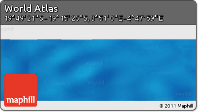 Physical Panoramic Map of the Area around 19° 32' 24" S, 4° 19' 30" E