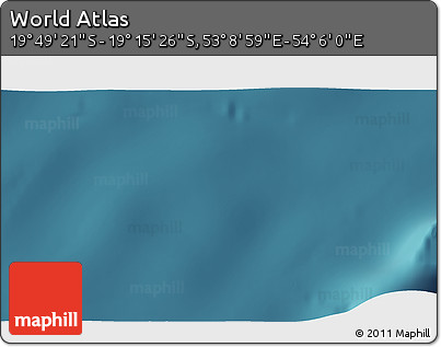 Satellite 3D Map of the Area around 19° 32' 24" S, 53° 37' 30" E