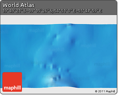 Physical 3D Map of the Area around 19° 32' 24" S, 55° 19' 30" E