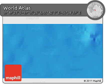 Shaded Relief 3D Map of the Area around 19° 32' 24" S, 56° 10' 29" E