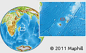 Physical Location Map of the area around 19° 32' 24" S, 56° 10' 29" E