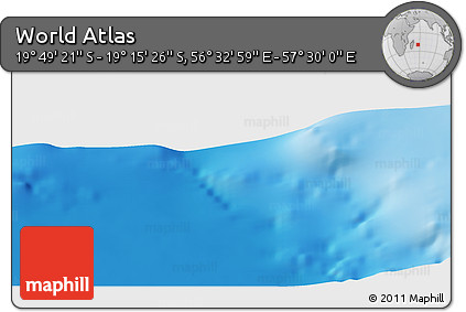 Physical Panoramic Map of the Area around 19° 32' 24" S, 57° 1' 29" E
