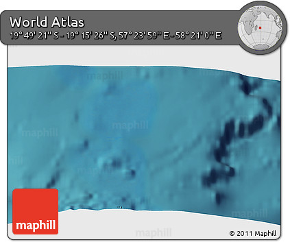 Satellite 3D Map of the Area around 19° 32' 24" S, 57° 52' 30" E