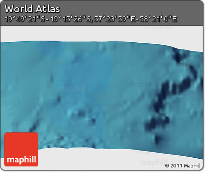 Satellite 3D Map of the Area around 19° 32' 24" S, 57° 52' 30" E