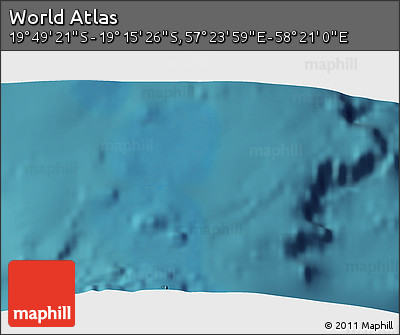 Satellite 3D Map of the Area around 19° 32' 24" S, 57° 52' 30" E