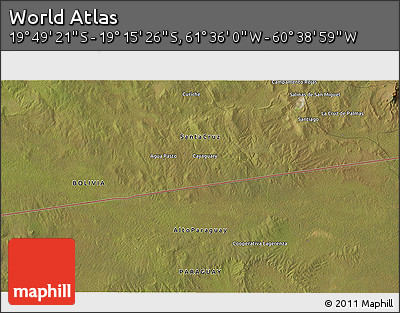 Satellite 3D Map of the Area around 19° 32' 24" S, 61° 7' 30" W