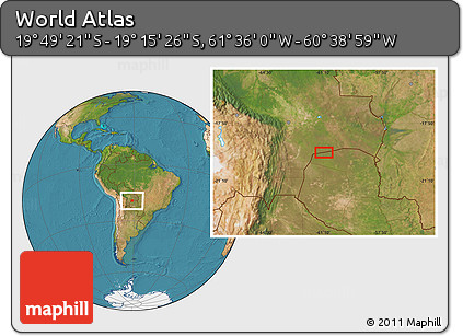 Satellite Location Map of the Area around 19° 32' 24" S, 61° 7' 30" W