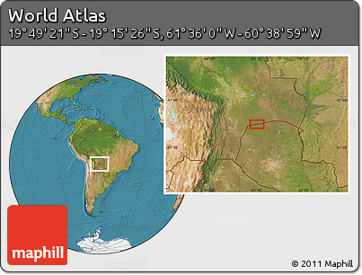 Satellite Location Map of the Area around 19° 32' 24" S, 61° 7' 30" W